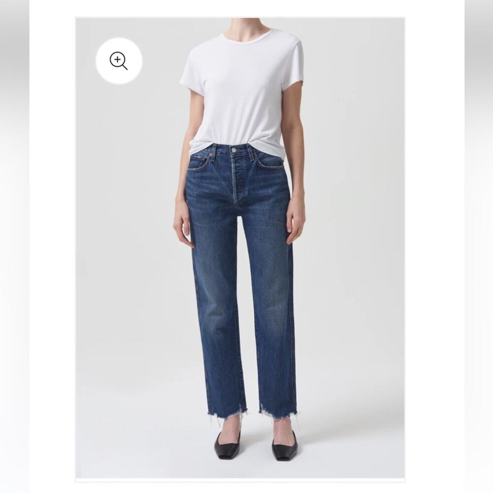 Agolde 90’s Pinch High Rise Jeans with Raw Hem
